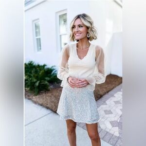 Loft Sequin Mini Skirt